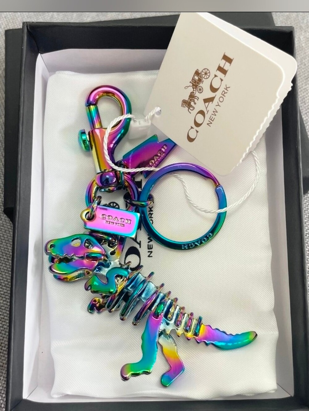 NWT COACH Rexy Oil Slick Bag Charm